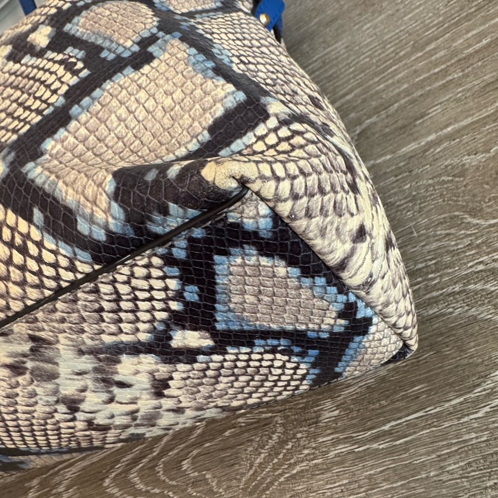 Michael Kors Snake Print Tote in Blue and Tan - Picture 12 of 13